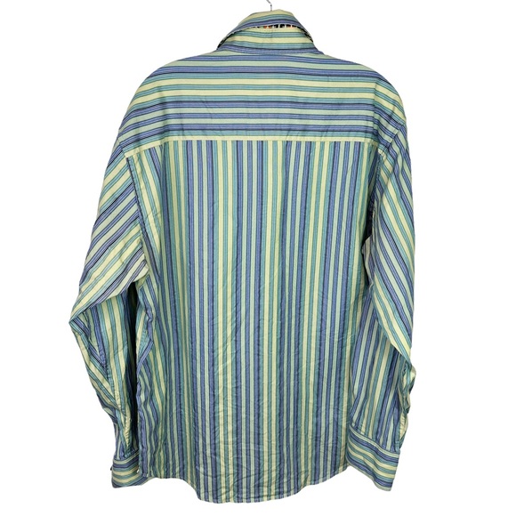 Robert Graham Button Down Shirt Mens Embroidered Collared Long Sleeve Blue Large - Picture 7 of 12